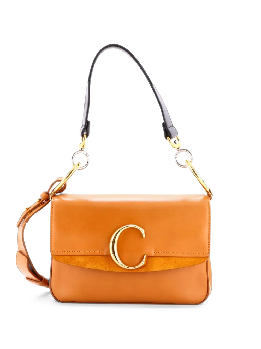 Chloé Pre-Owned C Double Carry Bag Leather Small crossbody bag - Marrone