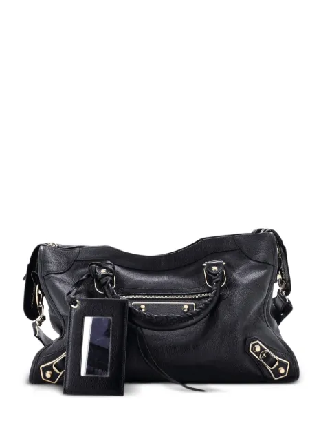 Balenciaga Pre-Owned bolsa satchel City Classic mediana de piel con bordes metalizados