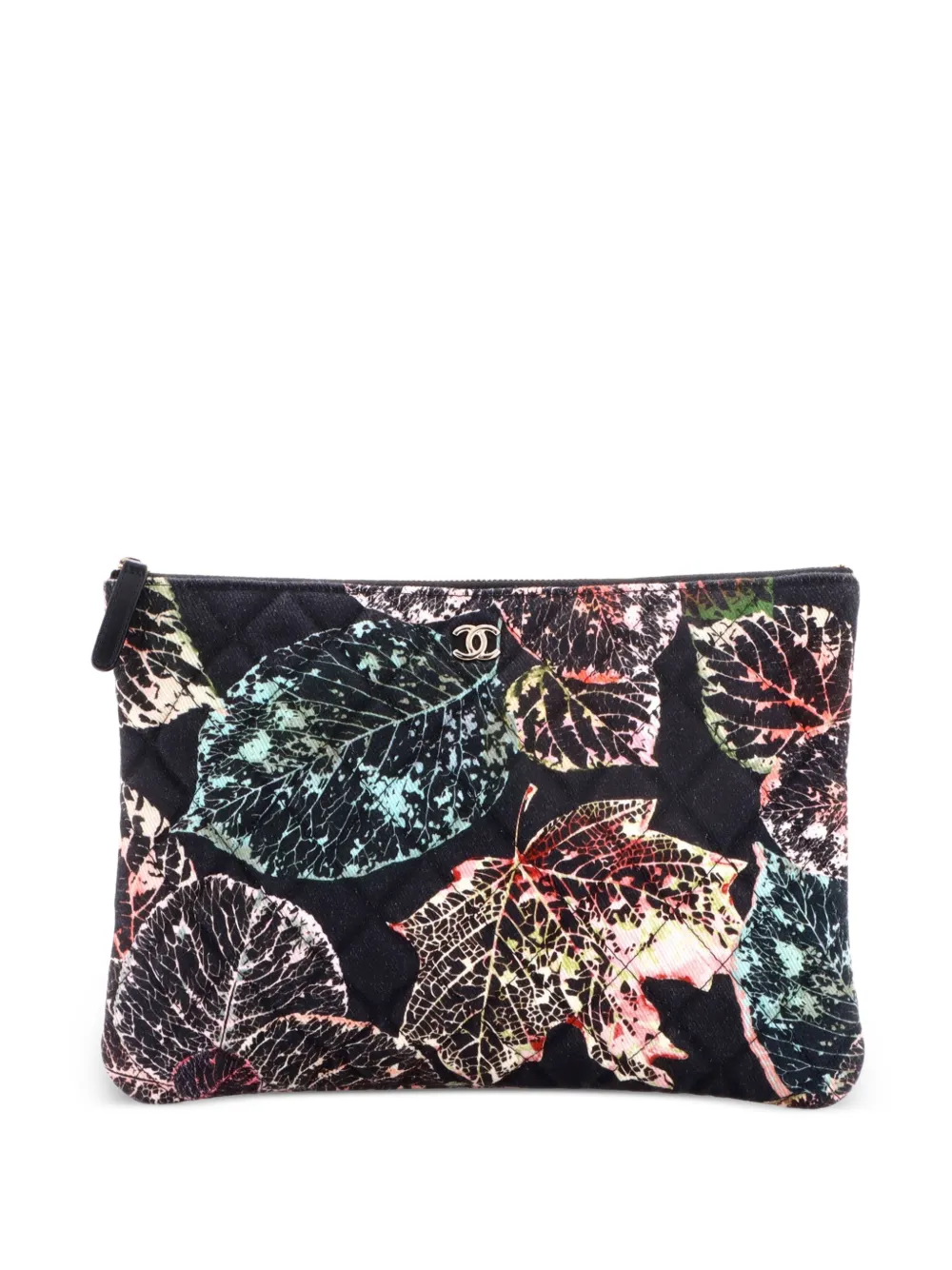 CHANEL Pre-Owned O Case Quilted Printed Canvas Medium clutch bag - Nero