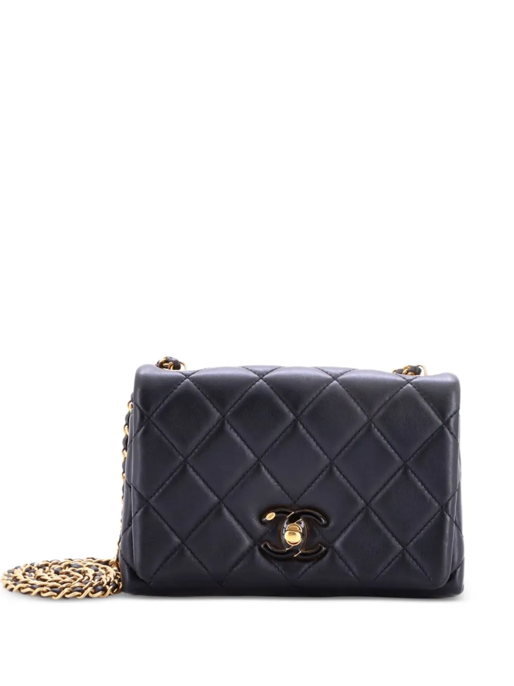 CHANEL Pre-Owned Enamel Multi CC Chain Flap Bag Quilted Lambskin Mini shoulder bag - Nero