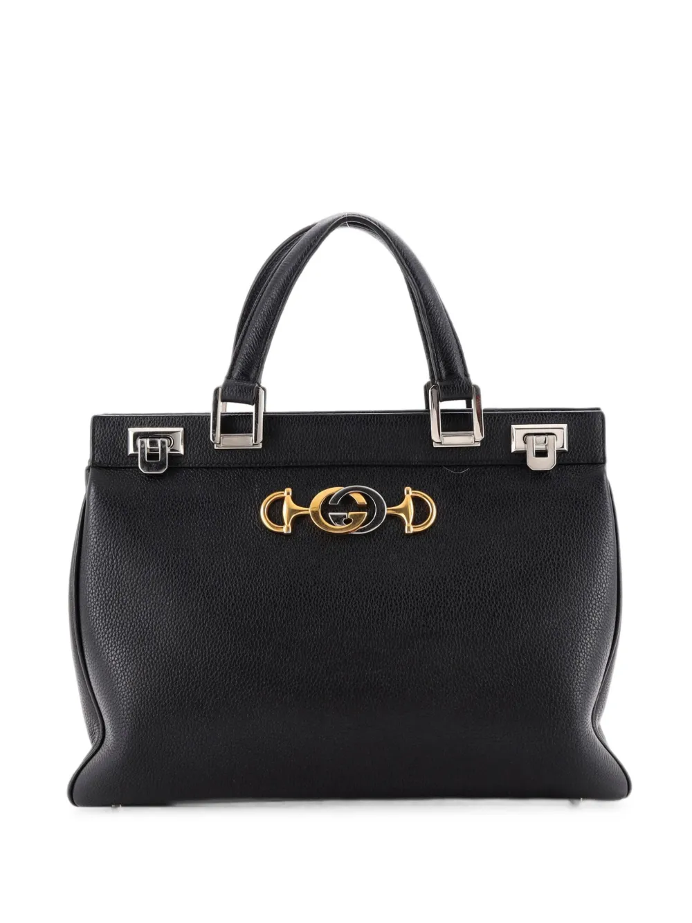 Gucci Pre-Owned Zumi Top Handle Bag Leather Medium satchel - Black