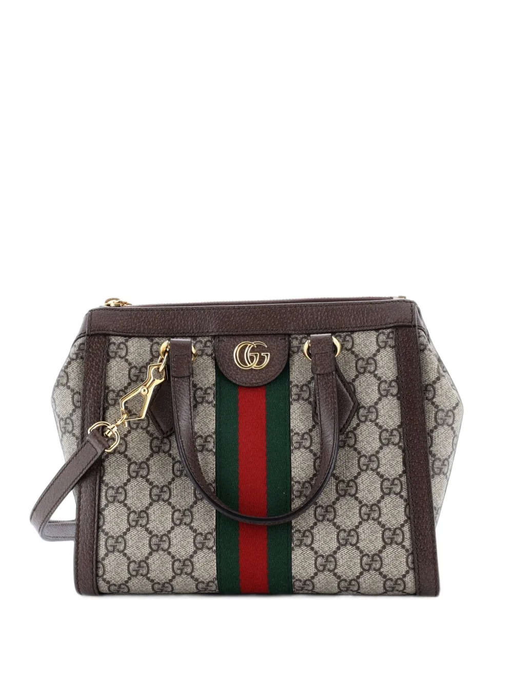 Gucci Pre-Owned Ophidia Top Handle GG Coated Canvas Small tote bag - Marron Gucci Pre-Owned Ophidia Top Handle GG Coated Canvas Small tote bag - Marron