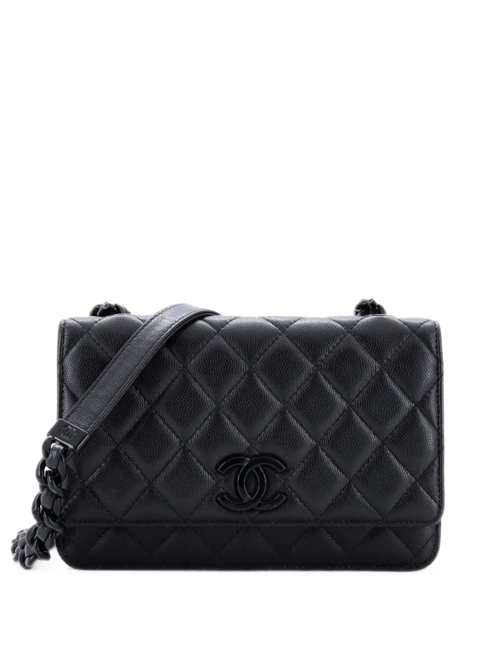 CHANEL Pre-Owned My Everything Wallet on Chain Quilted Caviar crossbody bag - Nero