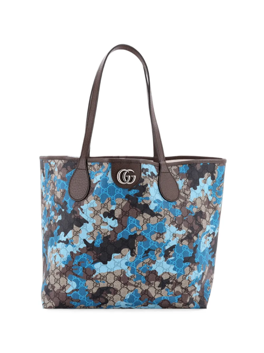 Gucci Pre-Owned GG Open GG Camouflage Coated Canvas Large tote bag - Bleu