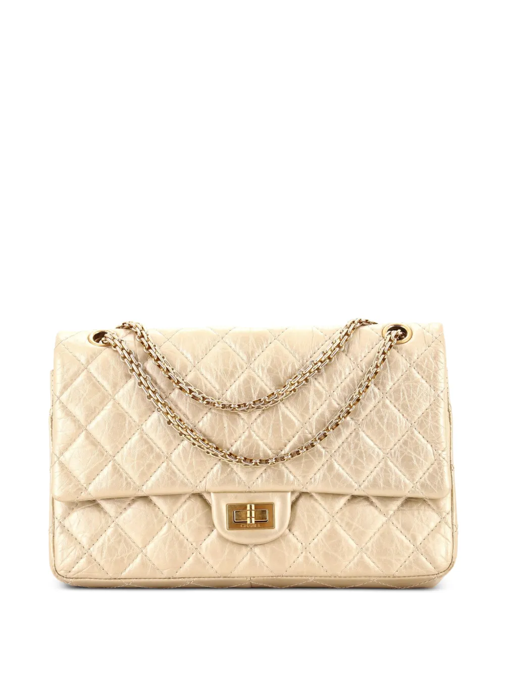 CHANEL Pre-Owned Reissue 2.55 Flap Bag Quilted Aged Calfskin 227 Schultertasche - Gold