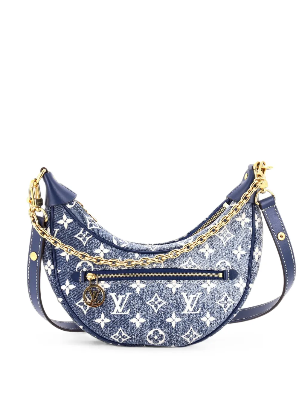 Louis Vuitton Pre-Owned Loop Handbag Monogram Jacquard Denim hobo bag - Blu