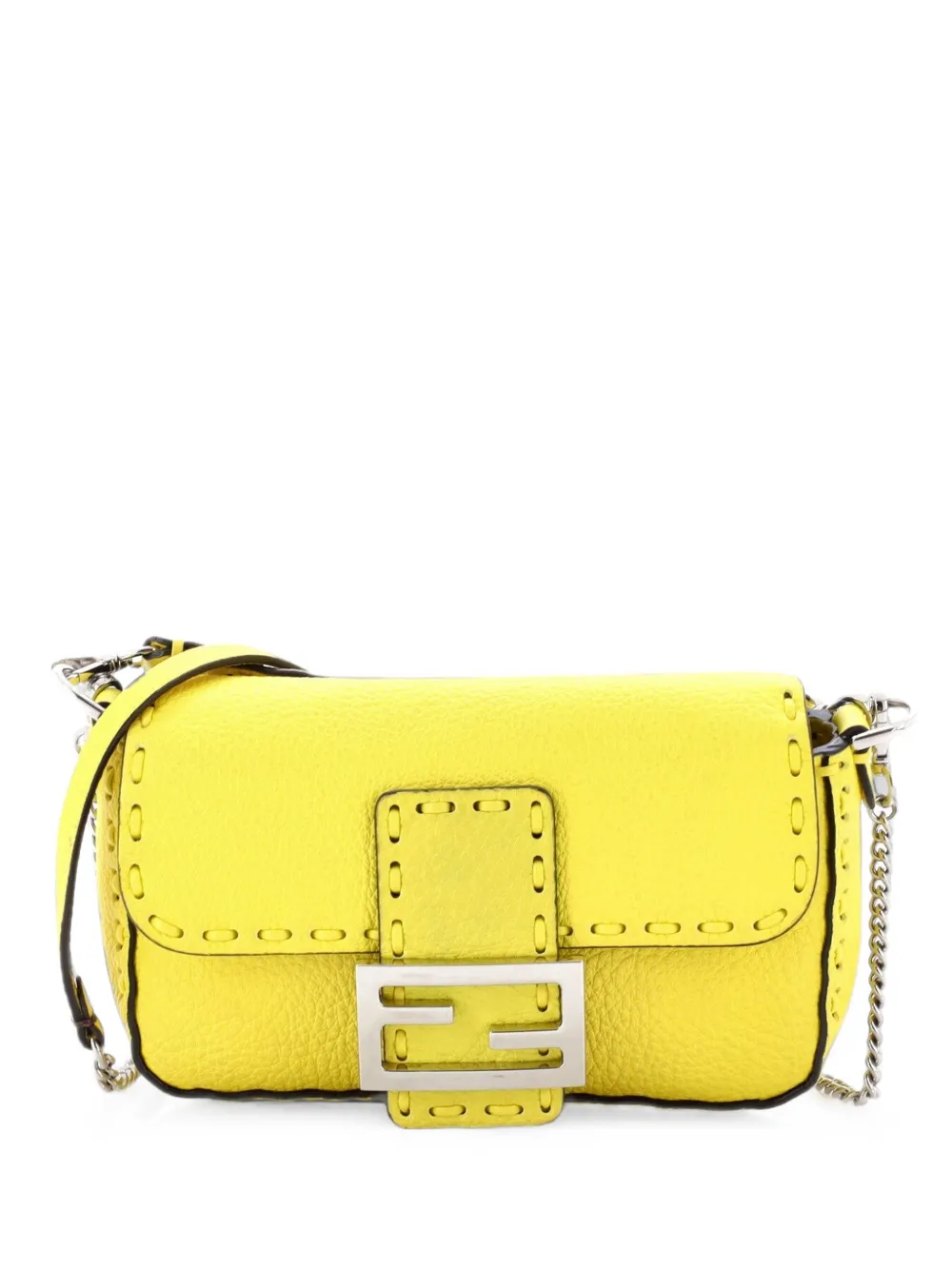 Fendi Pre-Owned Selleria Baguette NM Bag Leather Mini crossbody bag - Giallo
