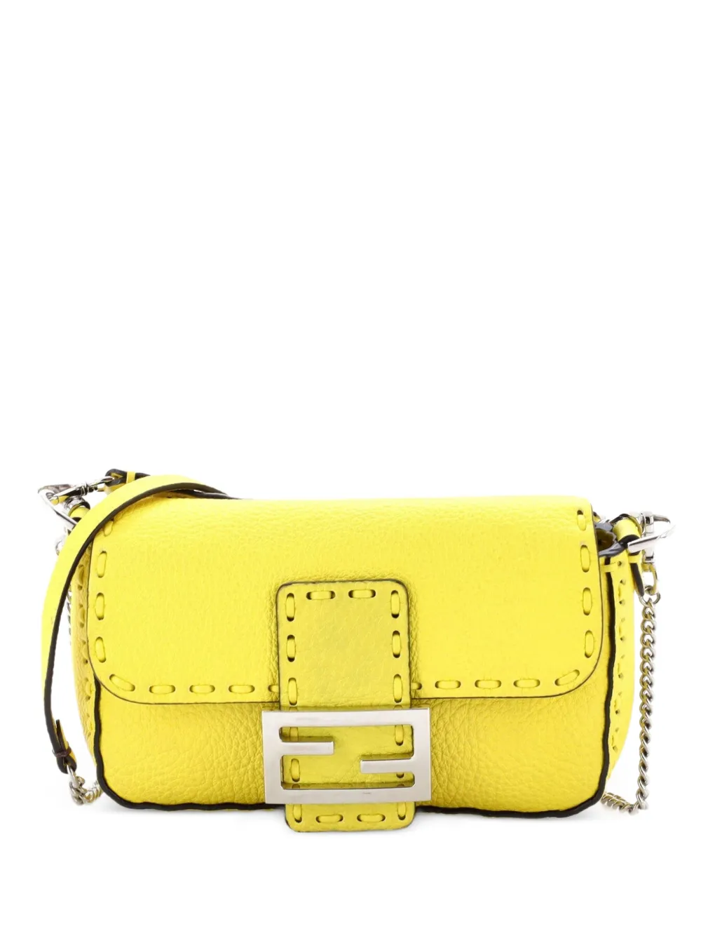 Fendi Pre-Owned Selleria Baguette NM Bag Leather Mini crossbody bag - Giallo