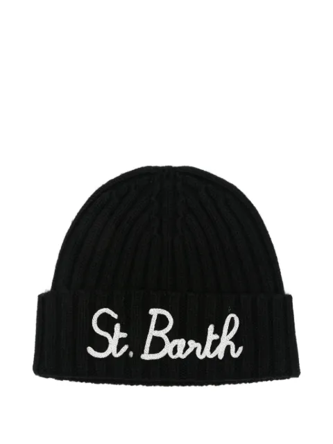 MC2 Saint Barth Kids logo-embroidered ribbed beanie hat