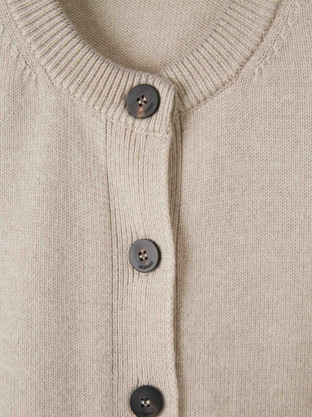 Jacquemus logo-intarsia cardigan Beige