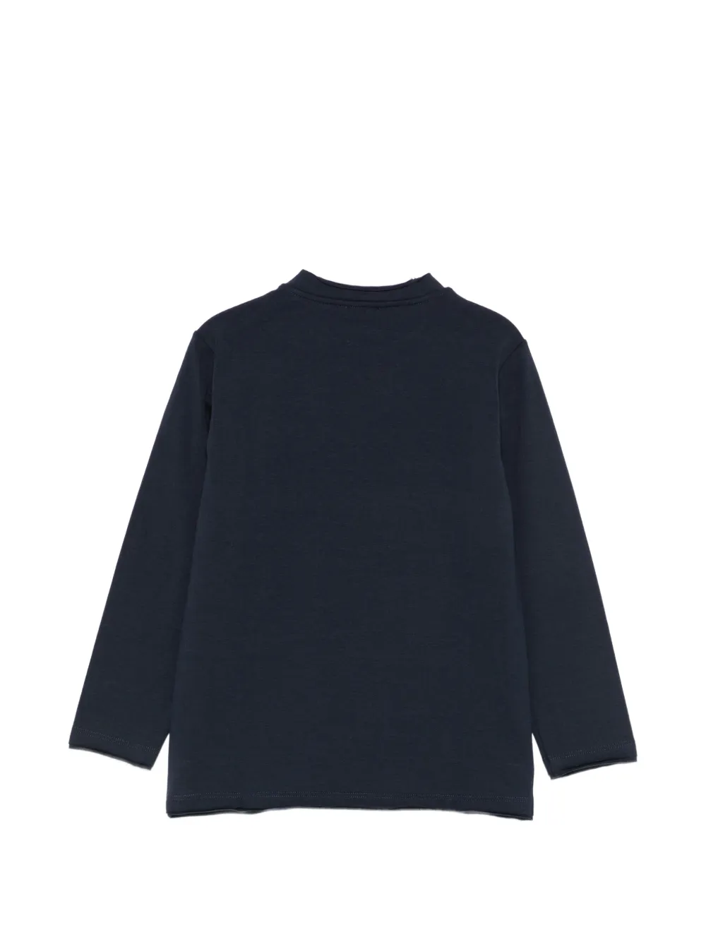Il Gufo T-shirt met rubberen logo en lange mouwen Blauw