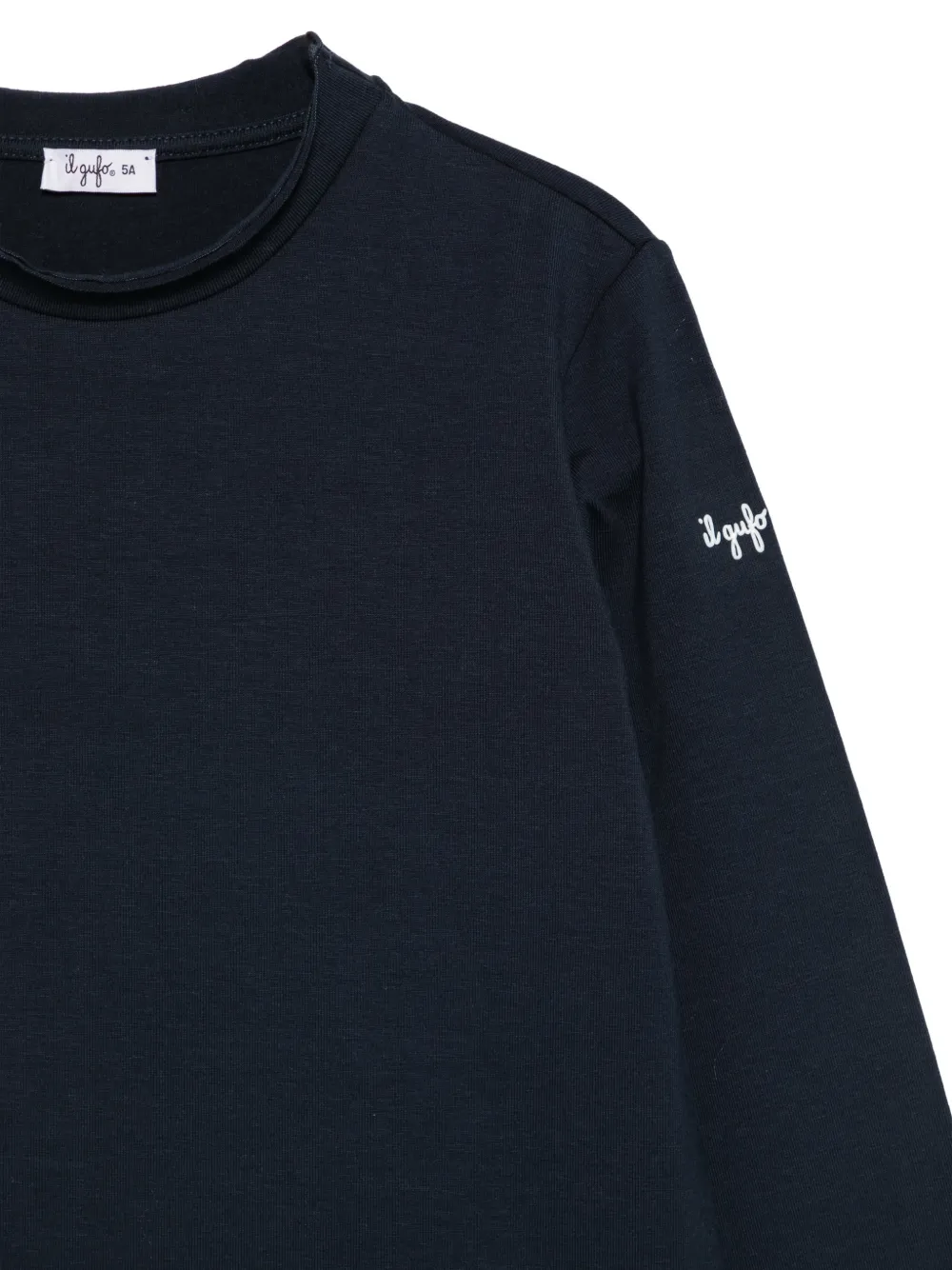 Il Gufo T-shirt met rubberen logo en lange mouwen Blauw