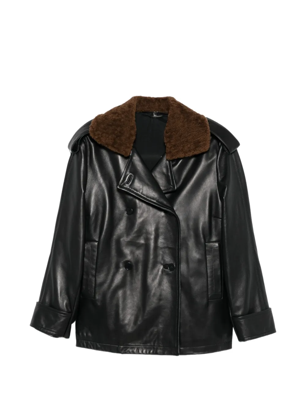 Salvatore Santoro shearling-collar double-breasted jacket