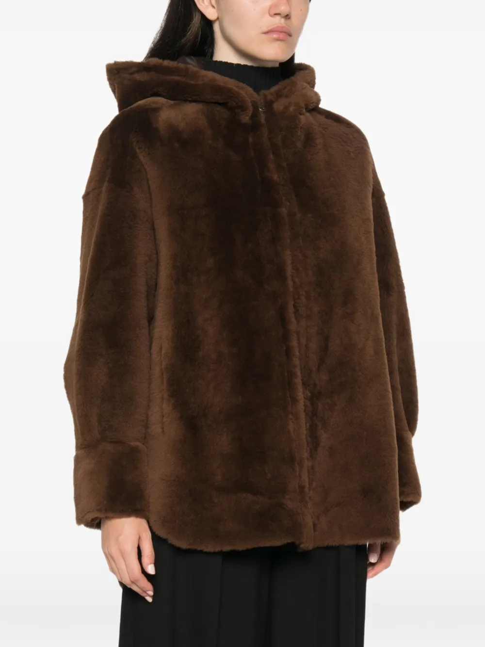 Salvatore Santoro Omkeerbaar lammy jack met capuchon Bruin