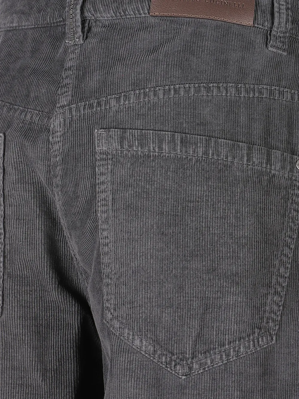 Brunello Cucinelli Ribfluwelen broek met wijde pijpen Grijs