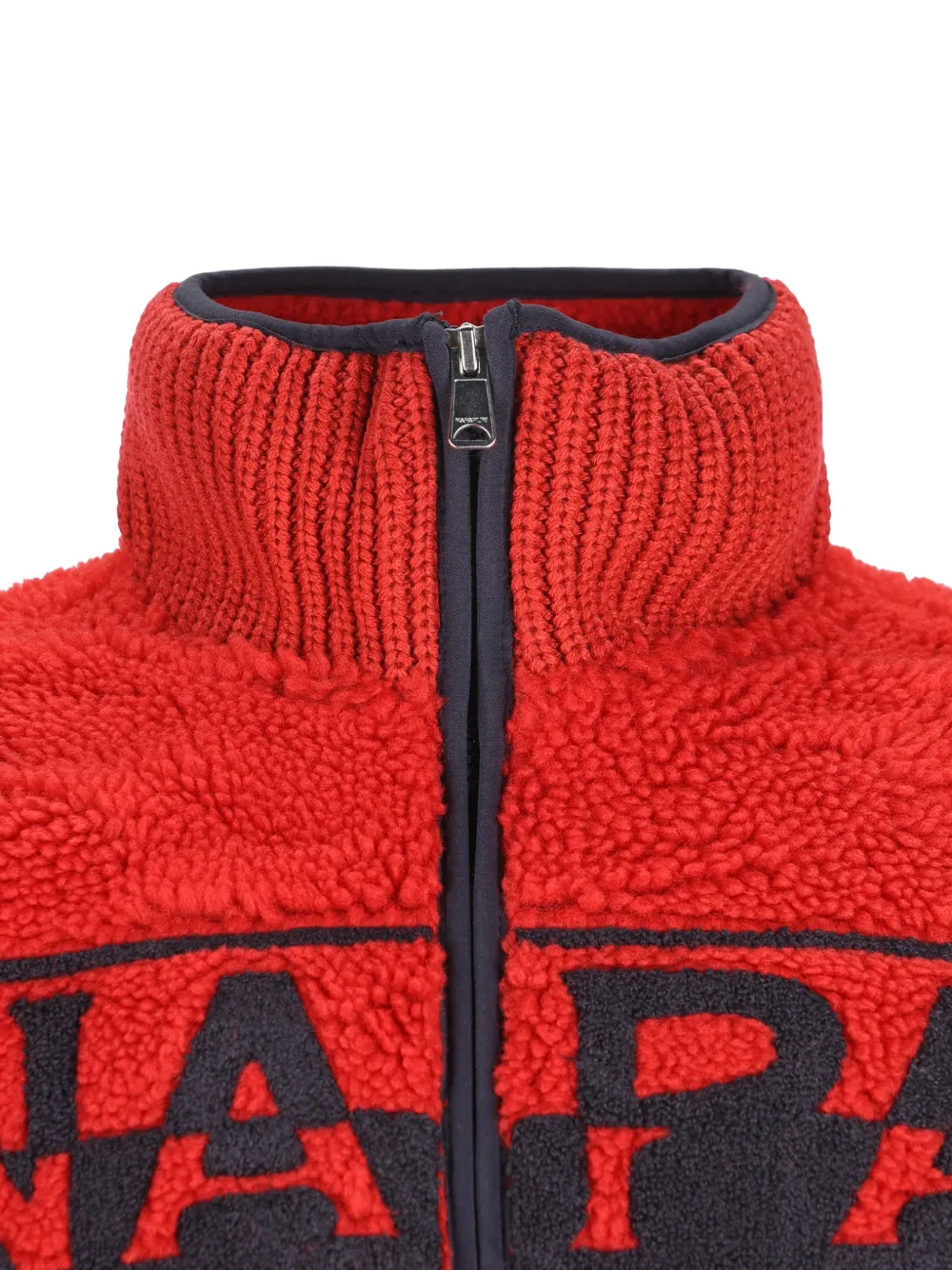Napapijri Fleece trui met logo-patch Rood