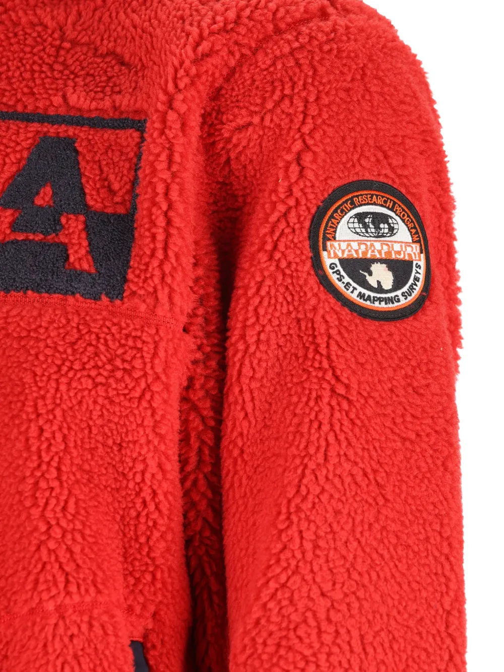 Napapijri Fleece trui met logo-patch Rood