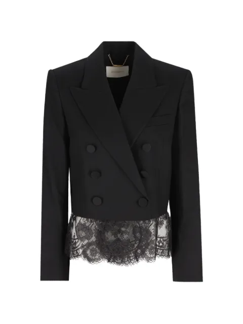 ZIMMERMANN lace-trim double-breasted blazer