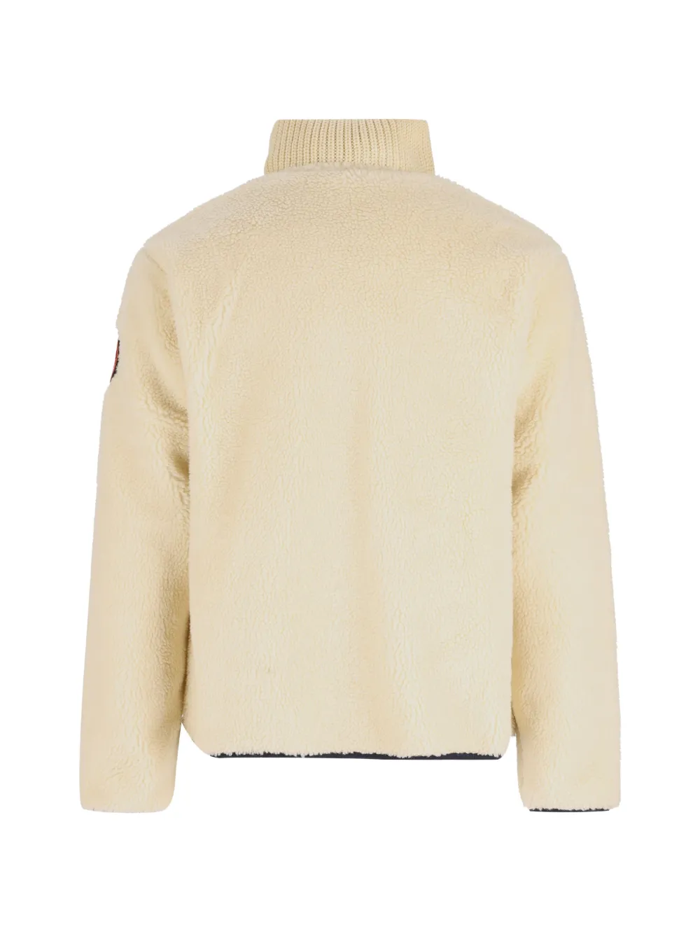 Napapijri Fleece trui met halve rits en logo Beige