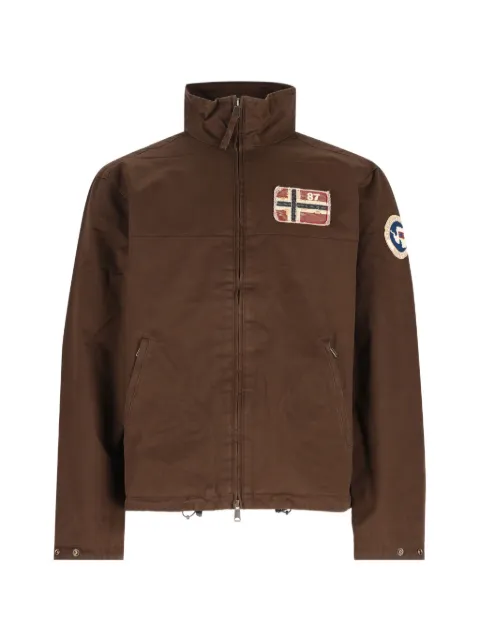 Napapijri logo-patch zip-up jacket