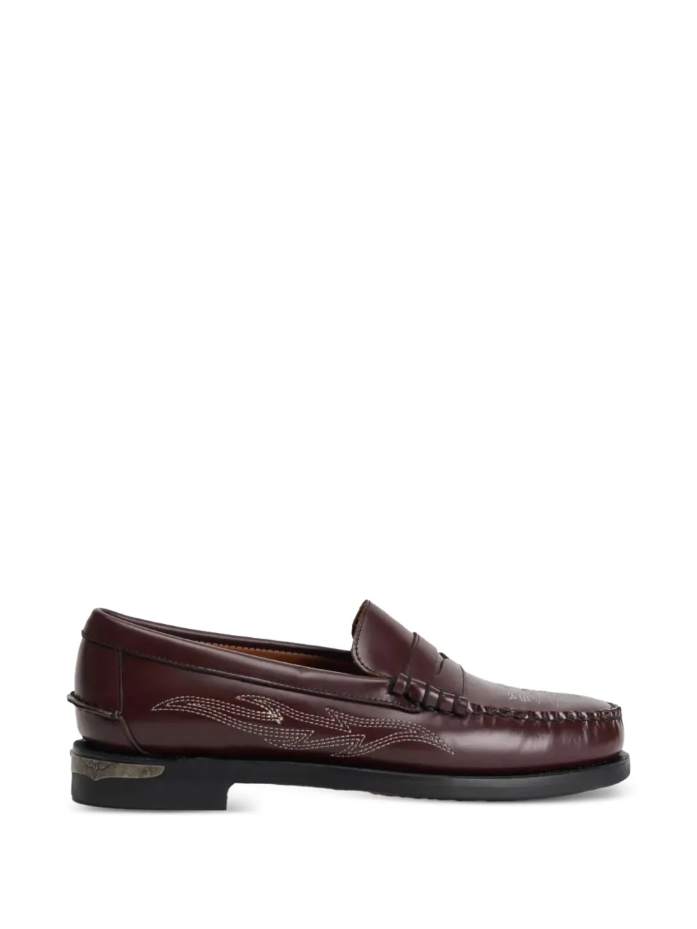 Sebago Dan El Paso embroidered leather loafers - Marrone