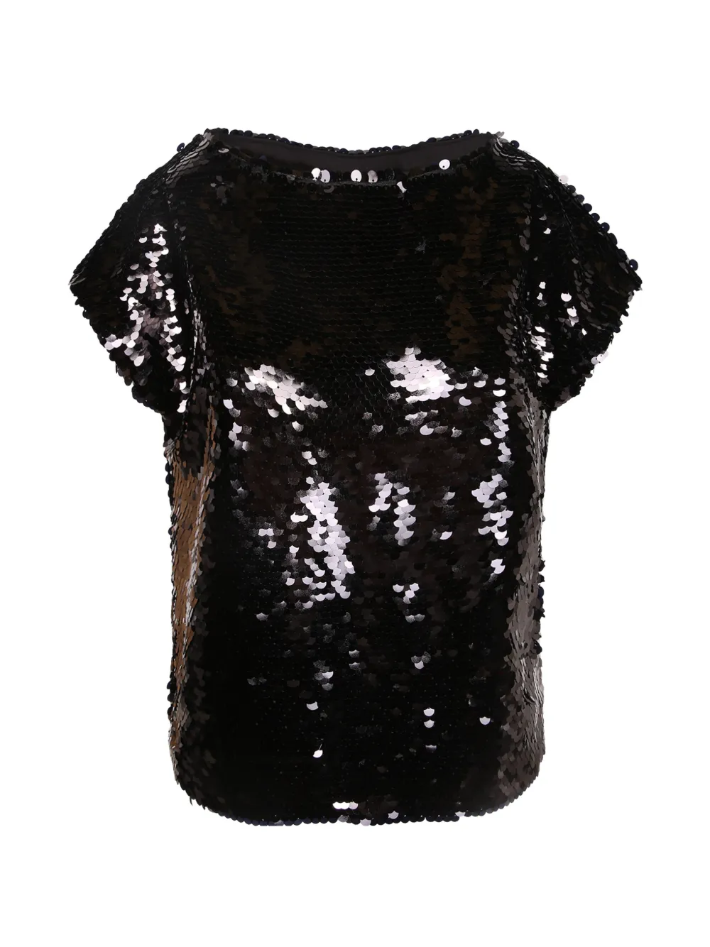 Alberta Ferretti sequin-embellished short-sleeve blouse - Nero