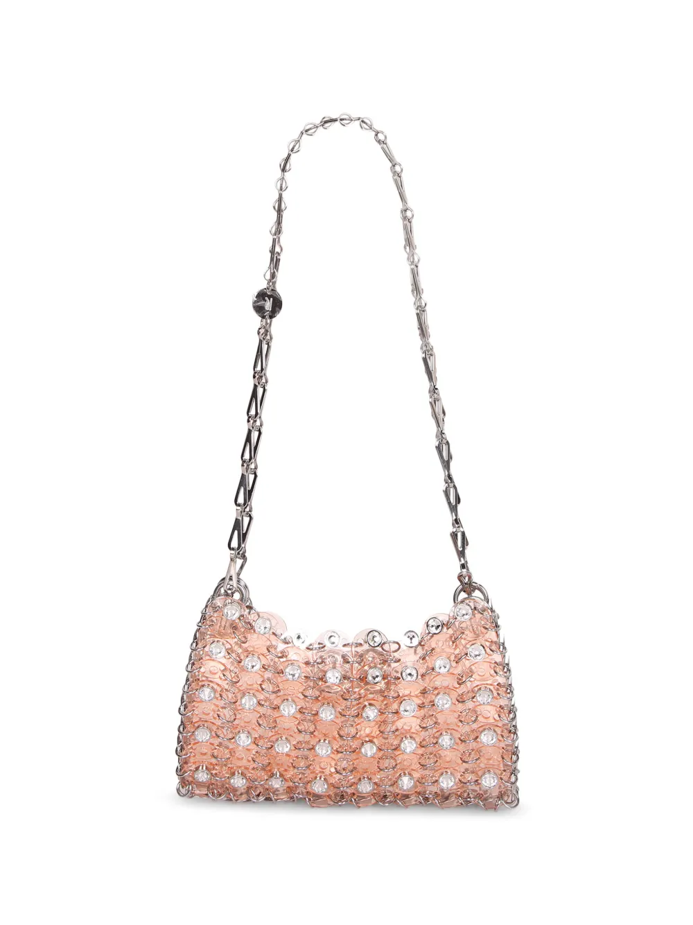 Rabanne crystal-embellished chain-link shoulder bag - Rosa