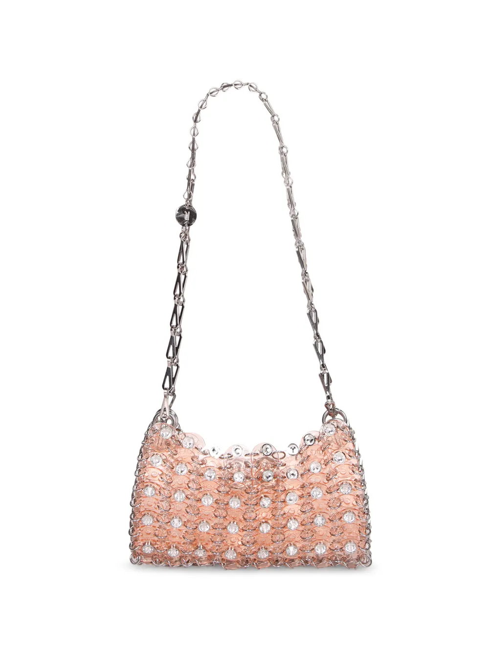 Rabanne crystal-embellished chain-link shoulder bag - Pink