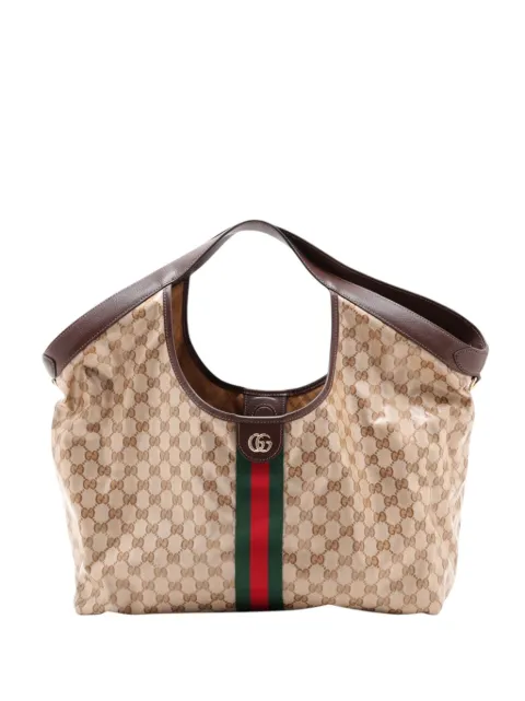 Gucci Pre-Owned 2016-2026 Large GG Canvas Web Giglio tote bag