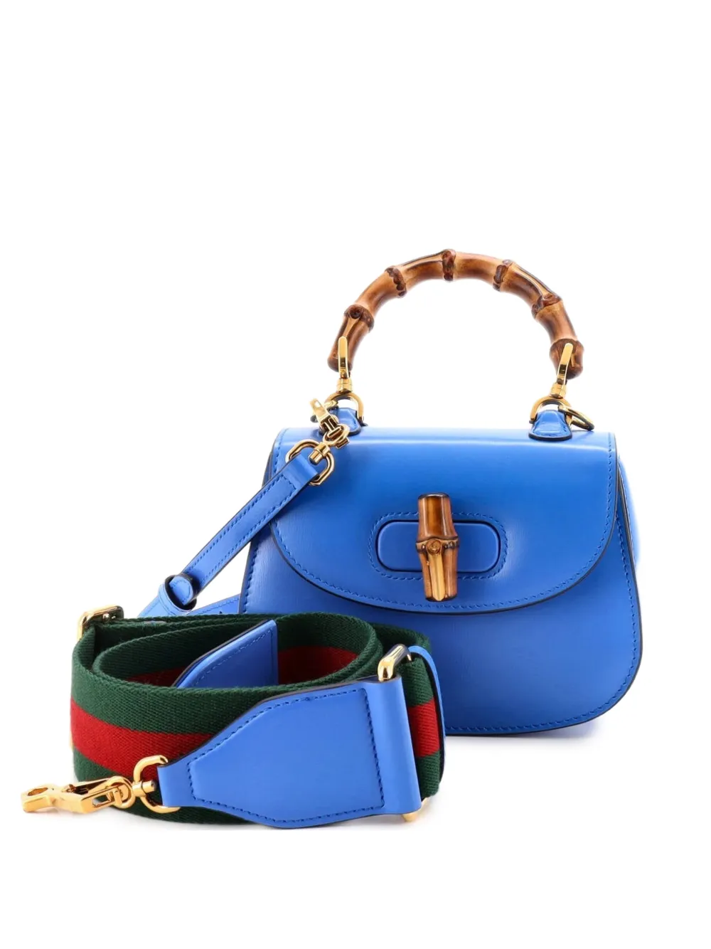 Gucci Pre-Owned Mini Bamboo 1947 Schultertasche aus Leder mit Henkel - Blau