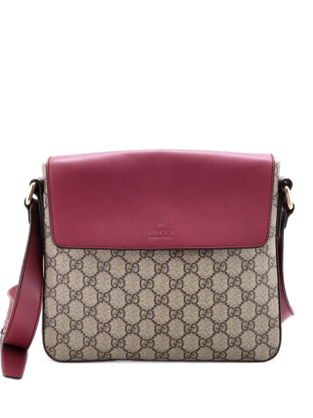 Gucci Pre-Owned Flap Messenger Bag GG Coated Canvas with Leather Medium crossbody bag - Rosa