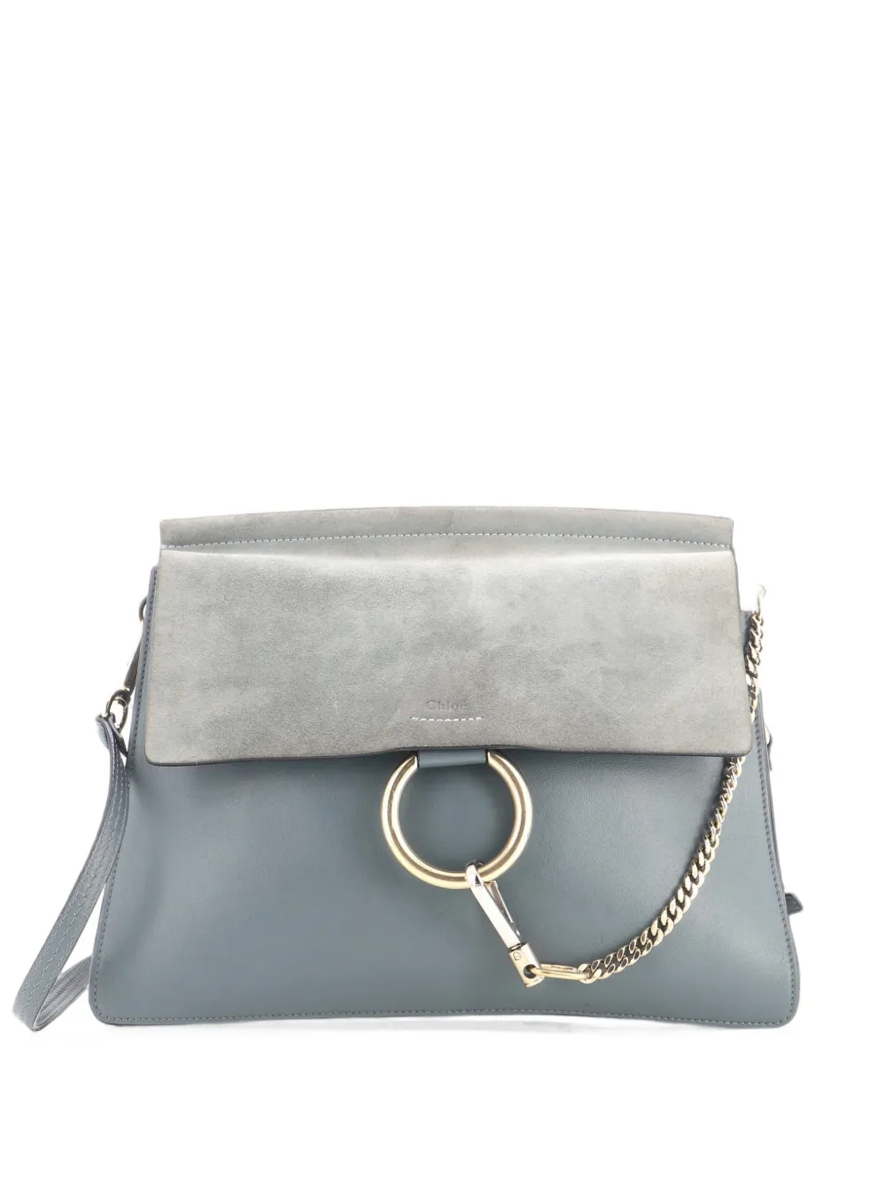 Chloé Pre-Owned Faye Leather and Suede Medium shoulder bag - Blu