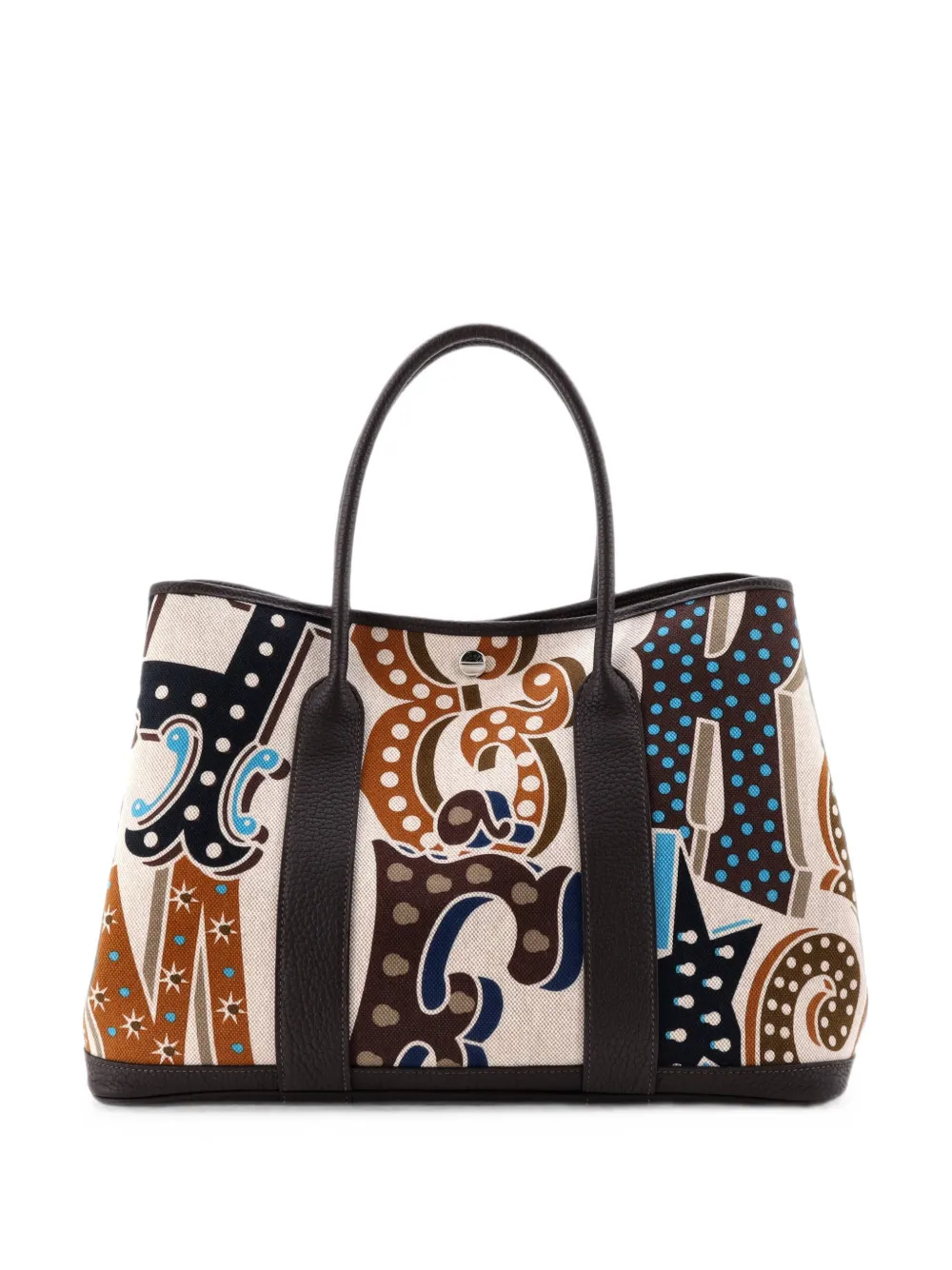 Hermès Pre-Owned Electrique Garden Party Printed Toile and Leather 36 tote bag - Marrone