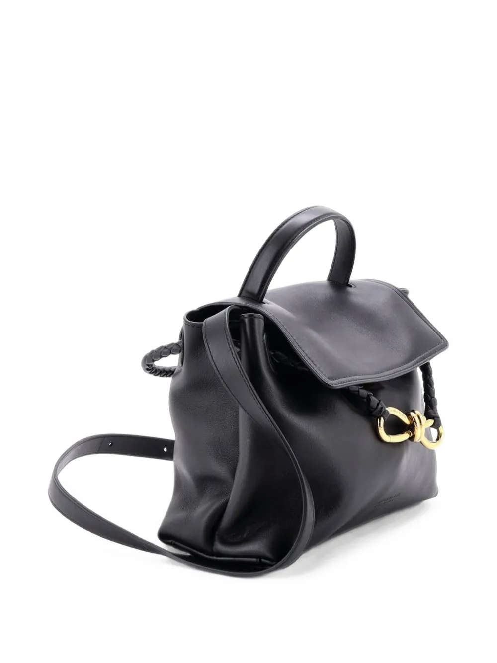 Bottega Veneta Pre-Owned Ciao Ciao Top Handle Bag Leather with Intrecciato Detail Small satchel - Nero