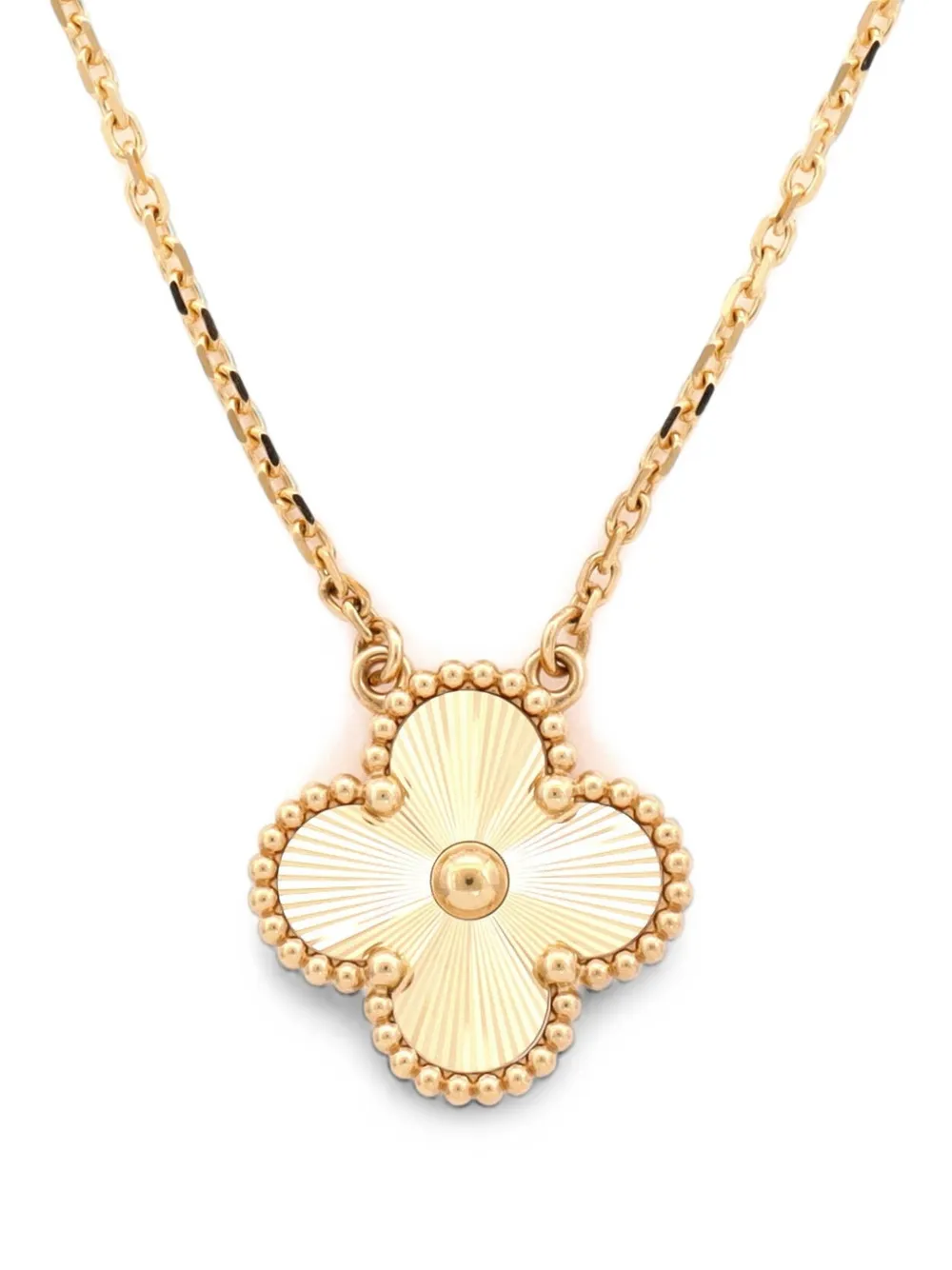 Van Cleef & Arpels Pre-Owned Vintage Alhambra Pendant Guilloche 18K Yellow Gold necklace - Oro