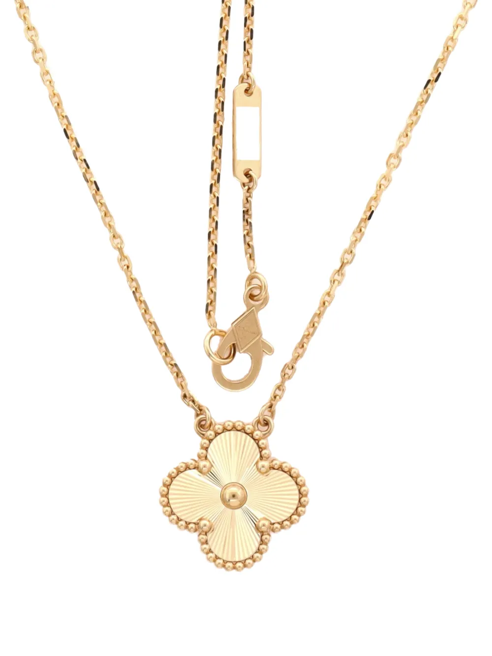 Van Cleef & Arpels Pre-Owned Vintage Alhambra Pendant Guilloche 18K Yellow Gold necklace - Oro