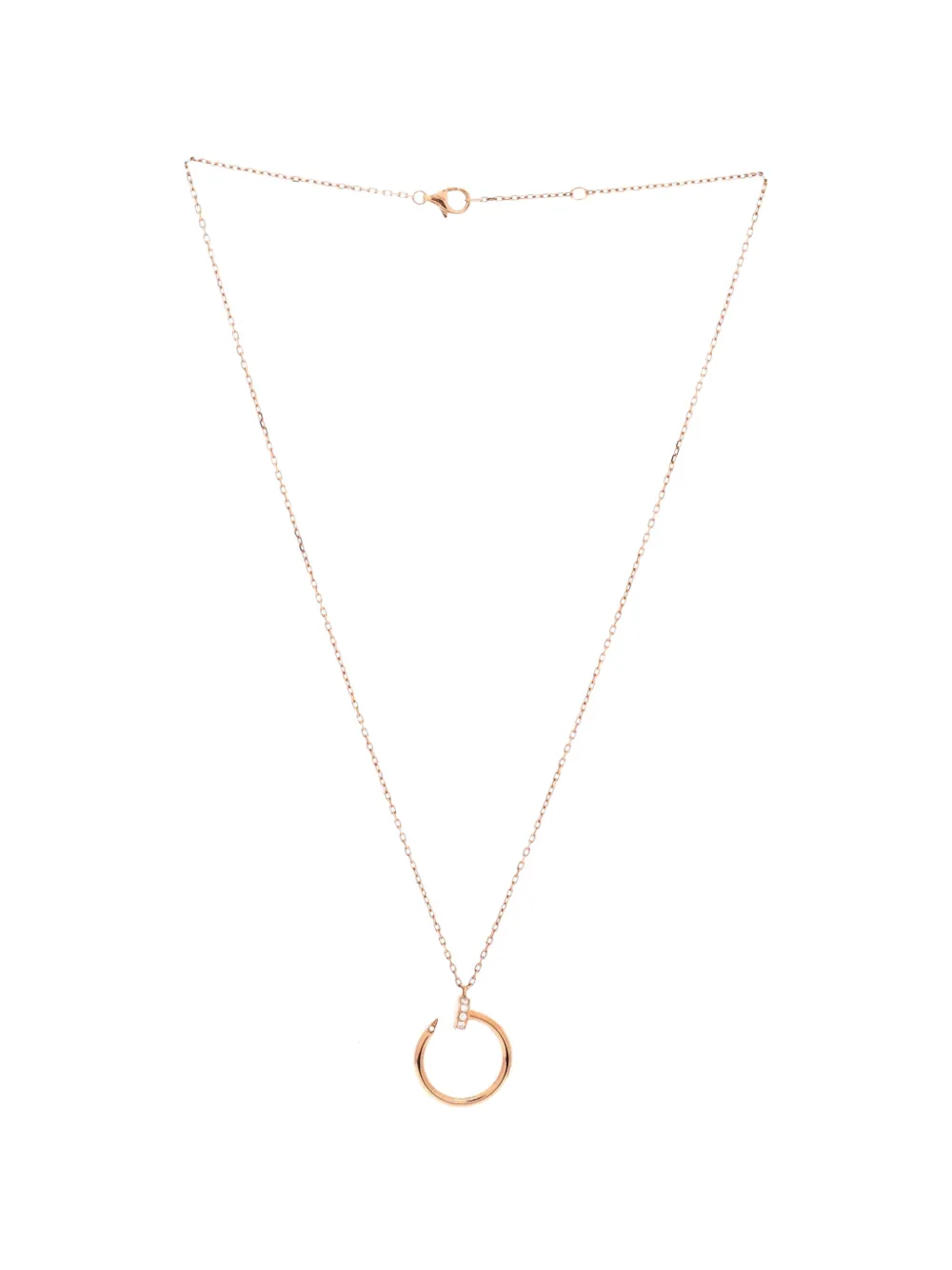 Cartier 18kt Juste un Clou Rotgoldhalskette mit Diamantanhänger - Rosa