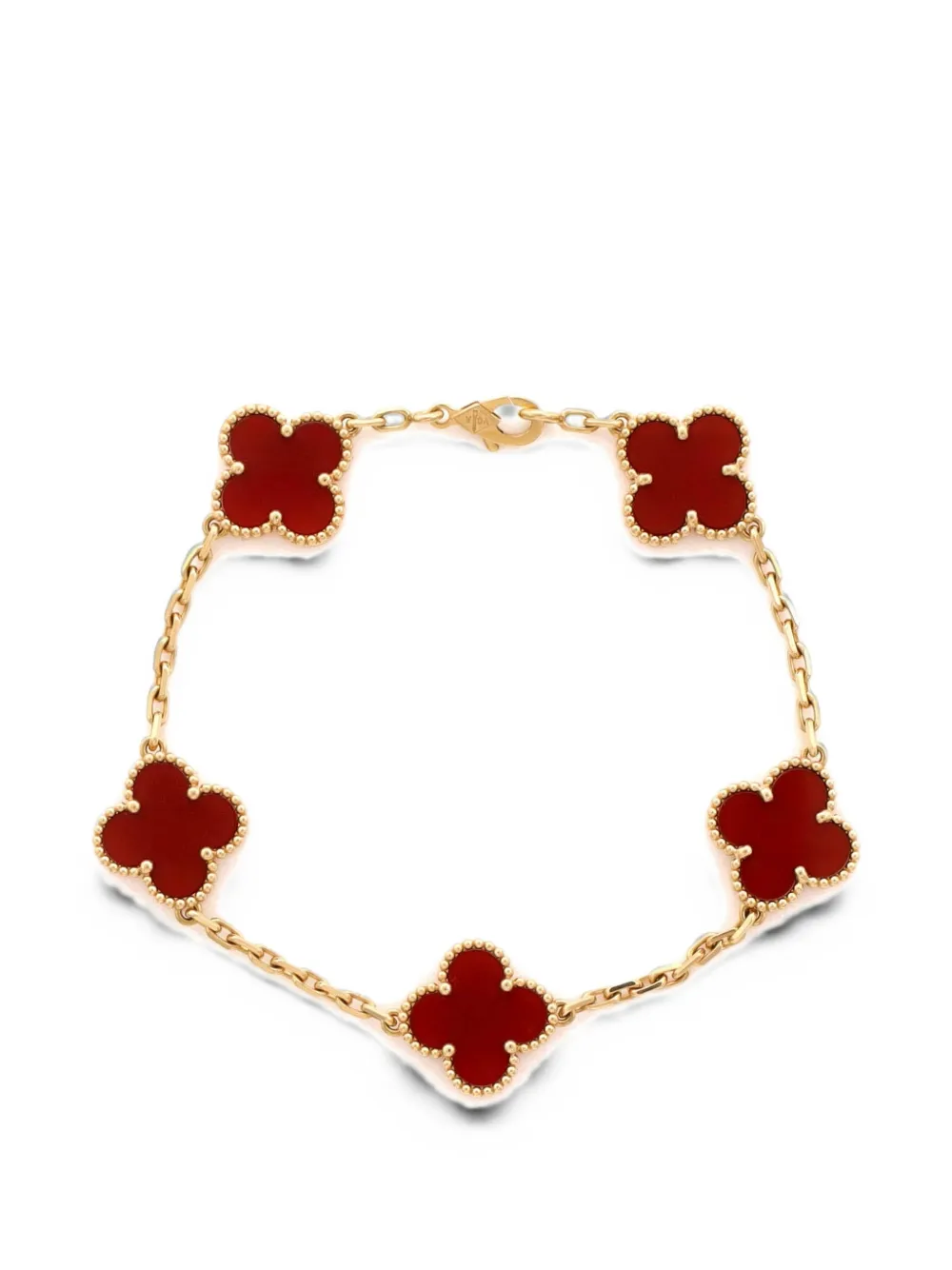 Van Cleef & Arpels Pre-Owned Vintage Alhambra 5 Motifs 18K Yellow Gold and Carnelian bracelet - Oro