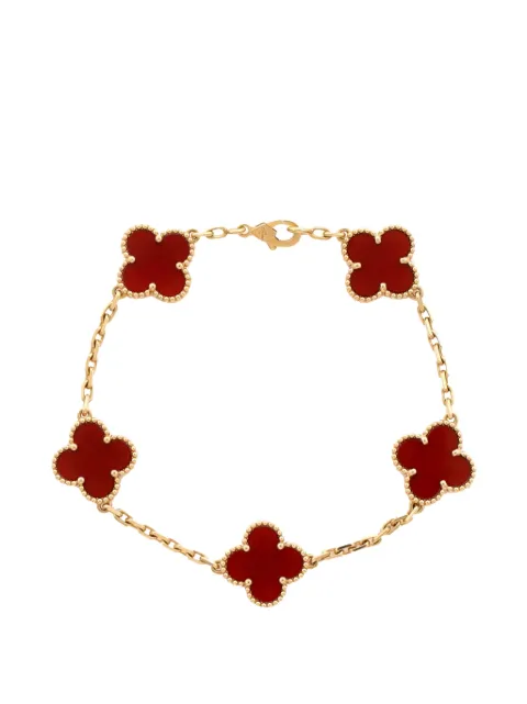 Van Cleef & Arpels Pre-Owned pulsera Alhambra de 5 motivos en oro amarillo de 18 ct y cornalina
