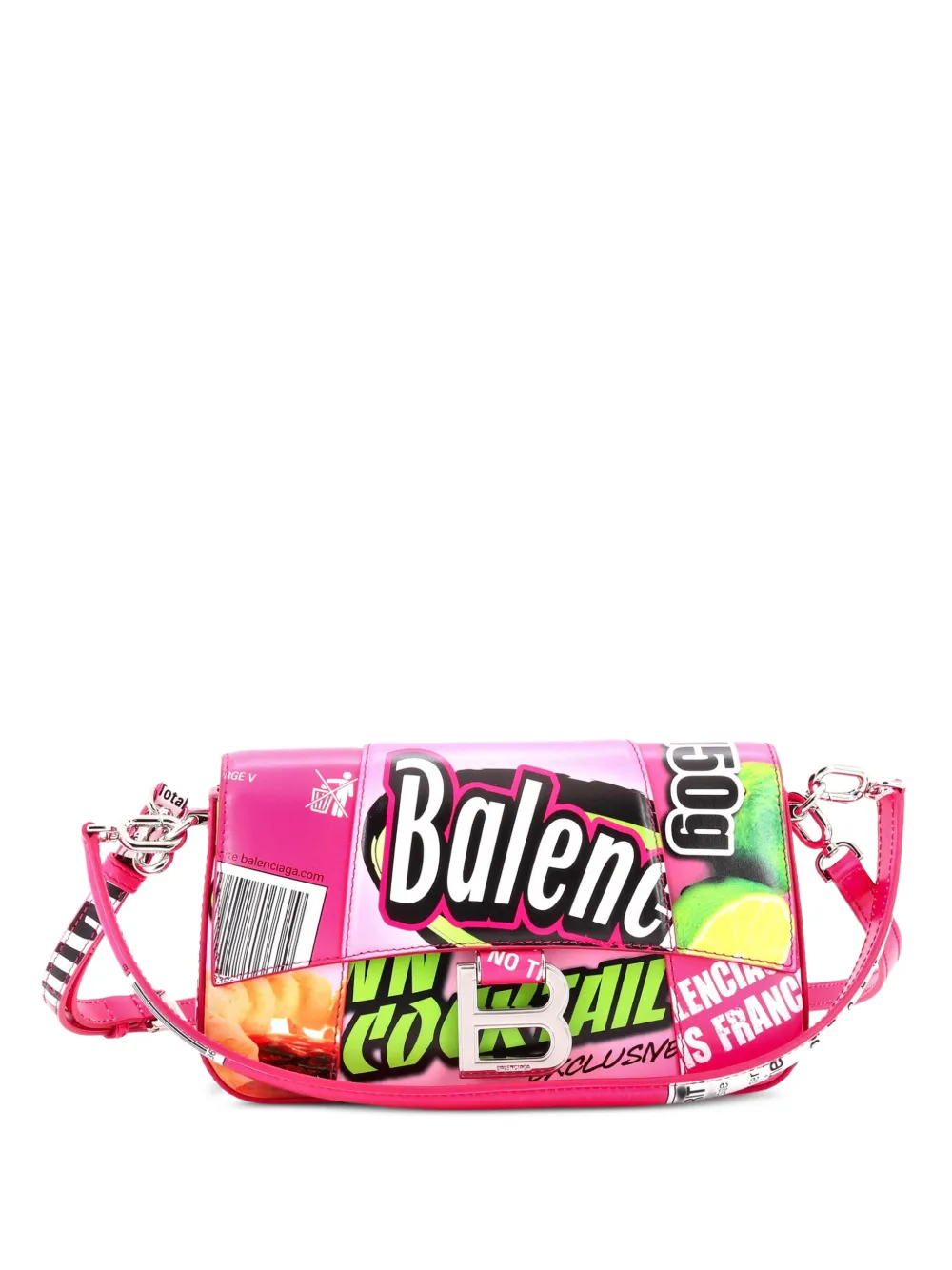 Balenciaga Pre-Owned Kleine Hourglass Sling Schultertasche mit Print - Rosa