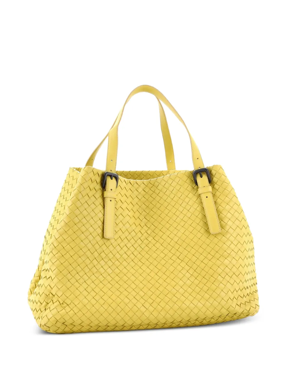 Bottega Veneta Pre-Owned A-Shape Intrecciato Nappa Large tote bag - Jaune Bottega Veneta Pre-Owned A-Shape Intrecciato Nappa Large tote bag - Jaune