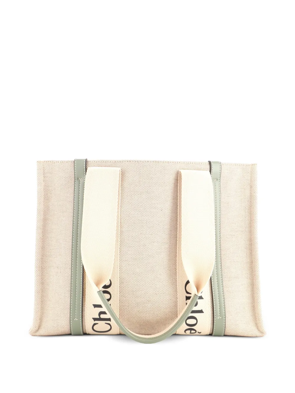 Chloé Pre-Owned Woody Canvas mit mittelgroßem Tote Bag - Nude