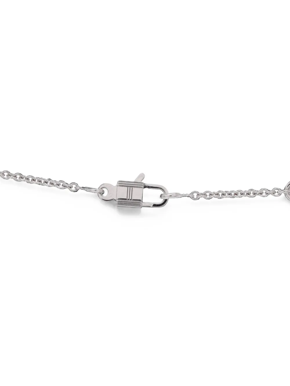 Hermès Pre-Owned Amulettes Cadenas Pendant 18K White Gold with Diamonds necklace - Argento