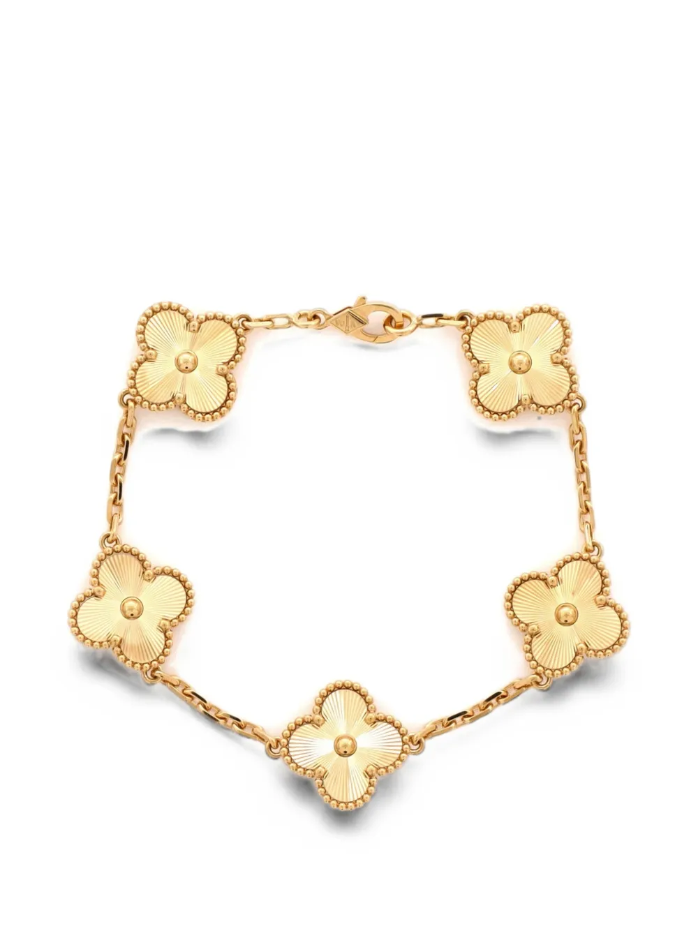 Van Cleef & Arpels Pre-Owned Vintage Alhambra 5 Motifs Guilloche 18K Yellow Gold bracelet - Oro