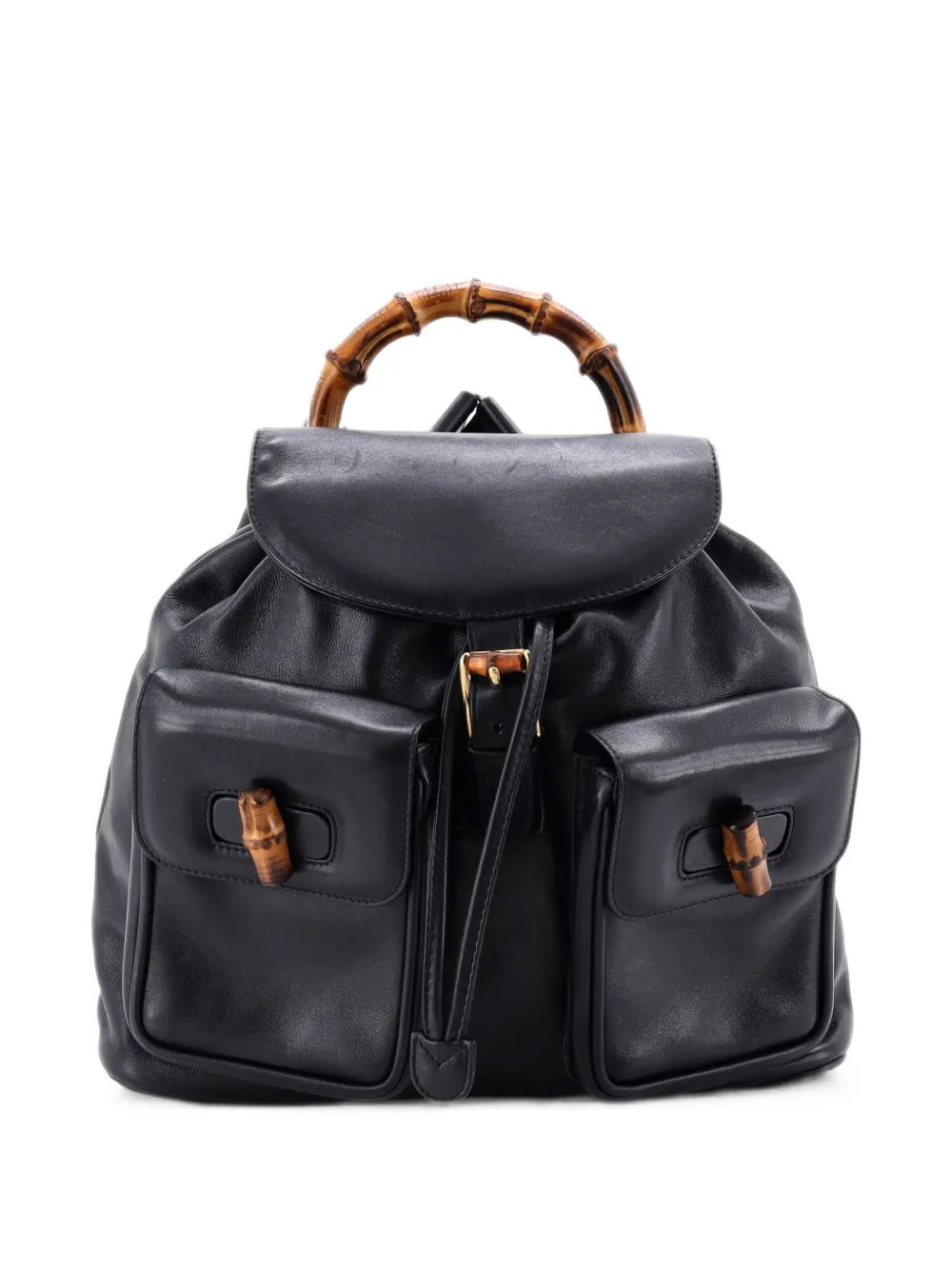 Gucci Pre-Owned Mittelgroßer Vintage Bamboo Rucksack - Schwarz