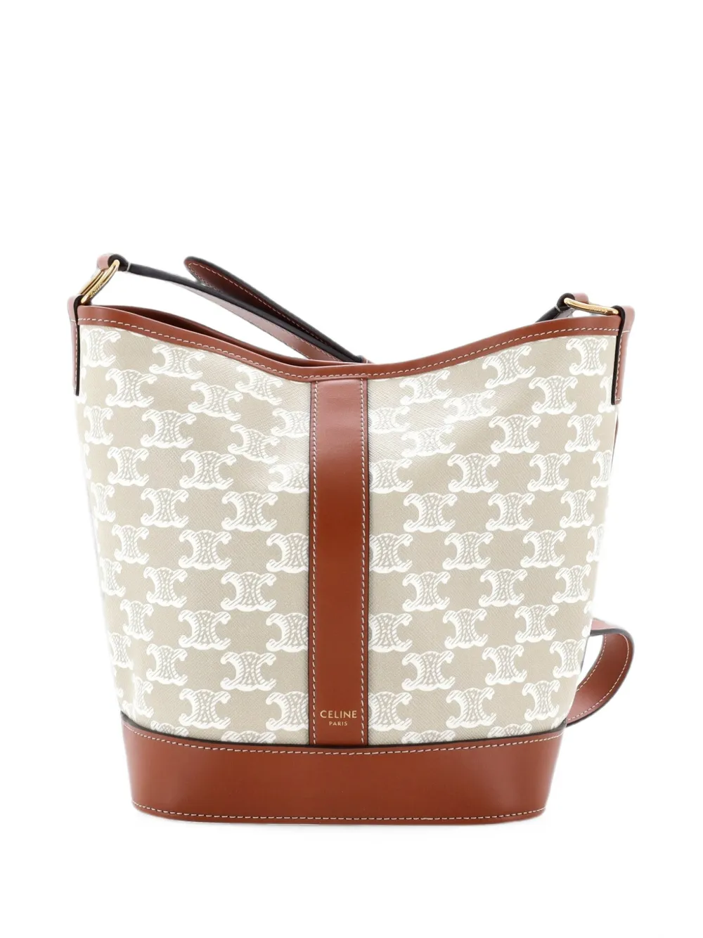Celine Pre-Owned Triomphe Coated Canvas Small bucket bag - Marrone