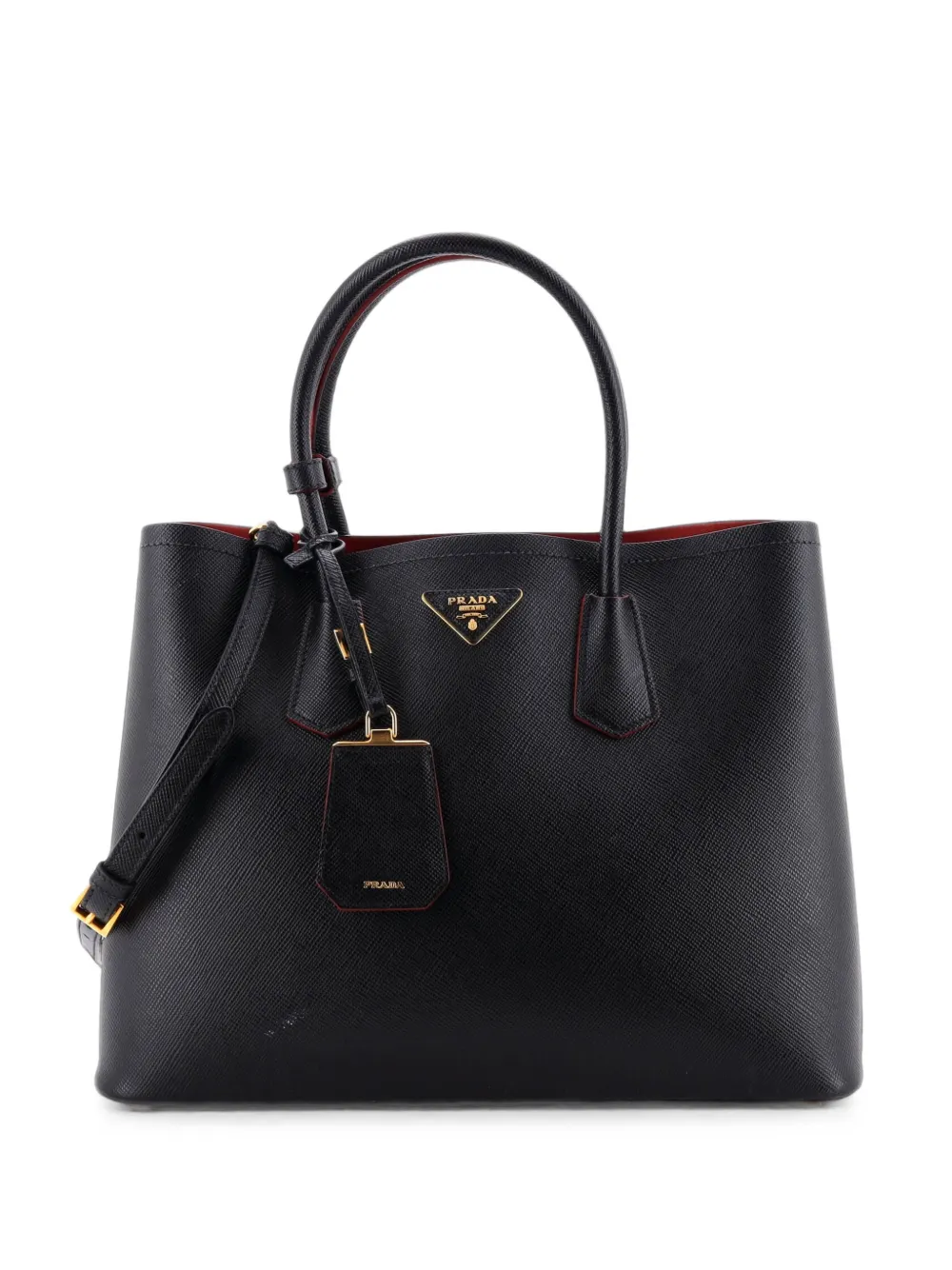 Prada Pre-Owned Cuir Double Saffiano Leather Medium tote bag - Noir Prada Pre-Owned Cuir Double Saffiano Leather Medium tote bag - Noir