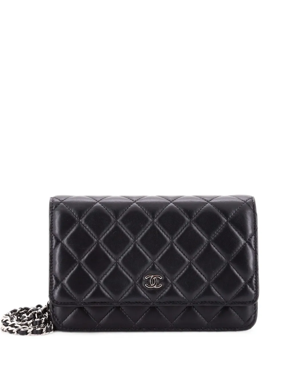 CHANEL Pre-Owned Wallet on Chain Quilted Lambskin crossbody bag - Nero
