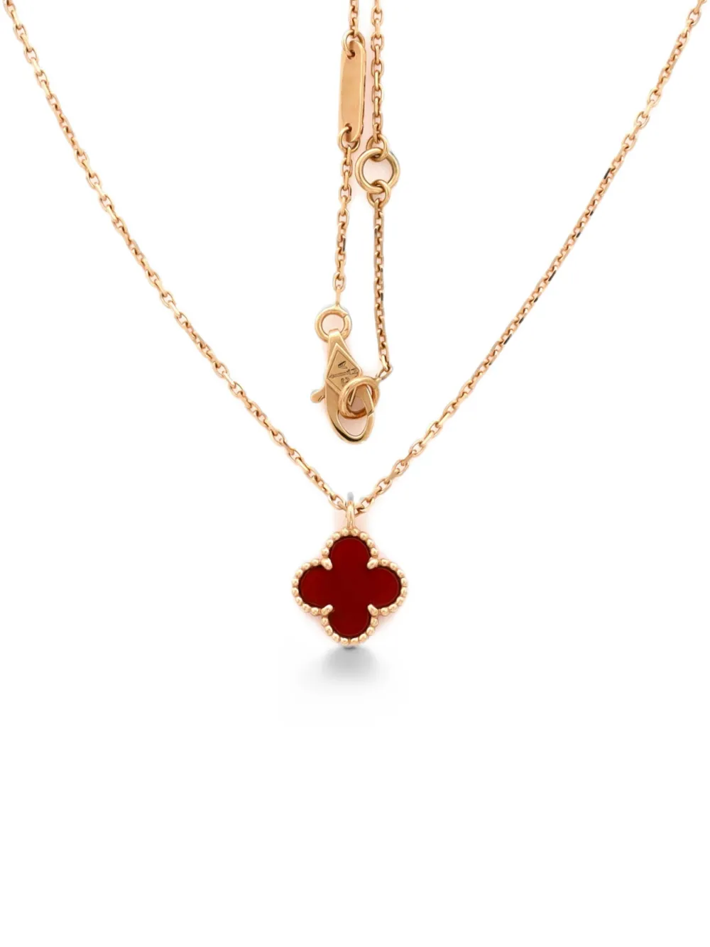Van Cleef & Arpels Pre-Owned Sweet Alhambra Pendant 18K Rose Gold and Carnelian necklace - Rosa