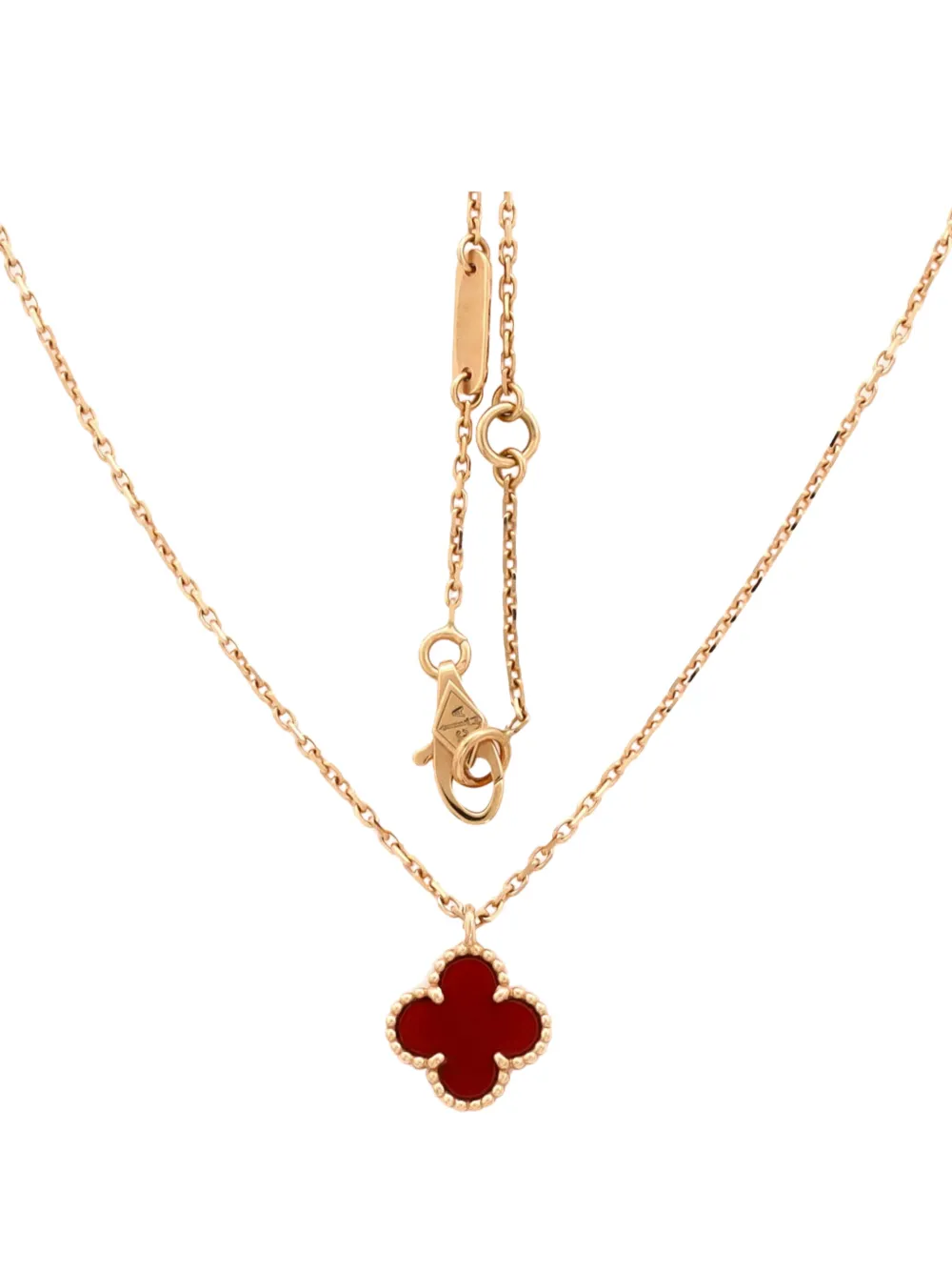 Van Cleef & Arpels Pre-Owned 18kt Sweet Alhambra Rotgoldhalskette mit Karneol-Anhänger - Rosa